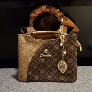 Brown and Tan Women's Handbag